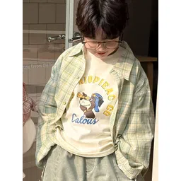 LULU & SKY Boys Checked Spread Collar Relaxed Fit Cotton Casual Shirt-picture-23