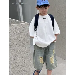 LULU & SKY Boys Colourblocked Henley Neck Applique T-shirt-picture-31