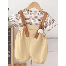 LULU & SKY Boys Dungarees With Striped T-Shirt-picture-56