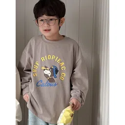 LULU & SKY Boys Graphic Printed Round Neck Drop Shoulder Sleeves Cotton Oversized T-shirt-picture-11