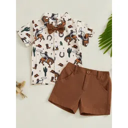 LULU & SKY Boys Printed Shirt Collar Shirt With Shorts-picture-58