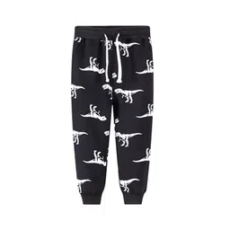 LULU & SKY Boys Printed Tapered Fit High-Rise Joggers Trousers-picture-14