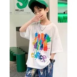 LULU & SKY Boys Printed V-Neck Pure Cotton Applique T-shirt-picture-15