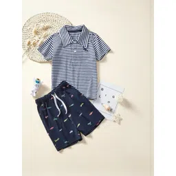 LULU & SKY Boys Striped T-shirt with Shorts-picture-30
