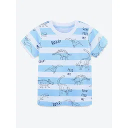 LULU & SKY Boys Striped V-Neck Tropical Pure Cotton T-shirt-picture-22