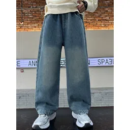 LULU & SKY Boys Wide Leg Mid-Rise Light Fade Stretchable Jeans-picture-17