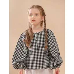 LULU & SKY Checked Puff Sleeve Top-picture-32