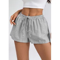 lulu & sky Color Block Women Black Casual Shorts-picture-12