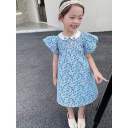 LULU & SKY Floral Print Flutter Sleeve A-Line Dress-picture-11