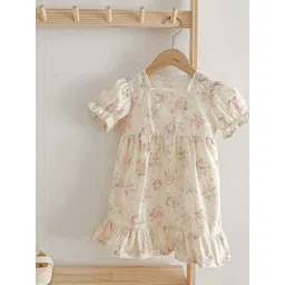 LULU & SKY Floral Print Flutter Sleeve A-Line Dress-picture-39