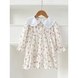 LULU & SKY Floral Print Flutter Sleeve Empire Dress-picture-49