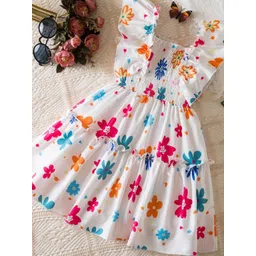 LULU & SKY Floral Print Flutter Sleeve Peplum Dress-picture-11