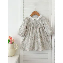 LULU & SKY Floral Print Puff Sleeve A-Line Dress-picture-44