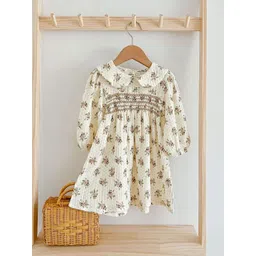 LULU & SKY Floral Print Puff Sleeve A-Line Dress-picture-15