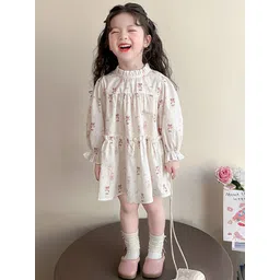 LULU & SKY Floral Print Puff Sleeve A-Line Dress-picture-26