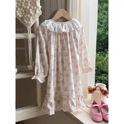 LULU & SKY Floral Print Puff Sleeve A-Line Dress-picture-39