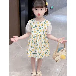 LULU & SKY Floral Print Puff Sleeve Fit & Flare Dress-picture-13