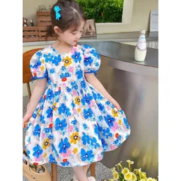LULU & SKY Floral Print Puff Sleeve Fit & Flare Dress-picture-28