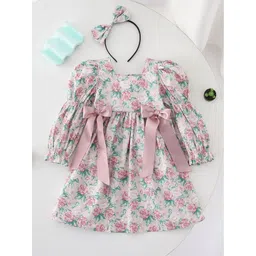 LULU & SKY Floral Print Puff Sleeve Fit & Flare Dress image 1