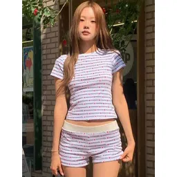 lulu & sky GAB Printed T-Shirt & Shorts Co-Ords Set-picture-42