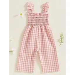 LULU & SKY Girls Checked Basic Jumpsuit-picture-49