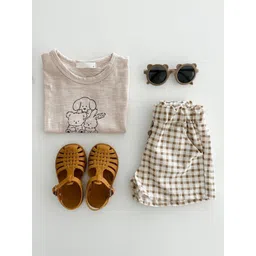 LULU & SKY Girls Checked Loose Fit Technology Shorts-picture-36