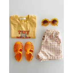 LULU & SKY Girls Checked Loose Fit Technology Shorts-picture-12