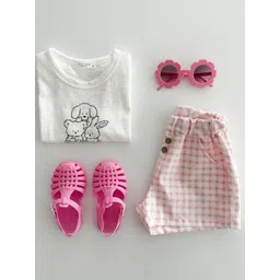 LULU & SKY Girls Checked Loose Fit Technology Shorts-picture-41