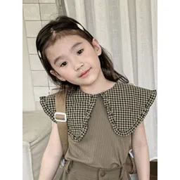 LULU & SKY Girls Checked Round Neck Cotton Styled Back Top-picture-39