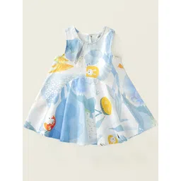 LULU & SKY Girls Conversational Print A-Line Cotton Dress-picture-25