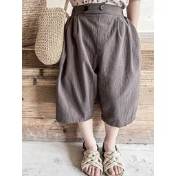 LULU & SKY Girls Cotton Pleated Culottes Trousers-picture-50