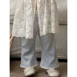 LULU & SKY Girls Flared Mid-Rise Slash Knee Jeans-picture-19