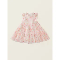 LULU & SKY Girls Floral Printed Flutter Sleeve Tiered A-Line Dress-picture-50
