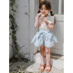 LULU & SKY Girls Floral Printed Loose Fit High-Rise Shorts-picture-21