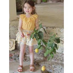 LULU & SKY Girls Floral Printed Loose Fit High-Rise Shorts-picture-11