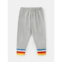 LULU & SKY Girls Grey Striped-hemline Ankle Length Leggings-picture-29