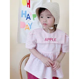 LULU & SKY Girls Horizontal Striped Round Neck Cotton A-Line Top-picture-33