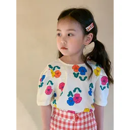 LULU & SKY Girls Polka Dot Printed Cotton Top-picture-10