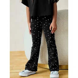 LULU & SKY Girls Polka Dot Printed Flared Easy Wash Trousers-picture-17