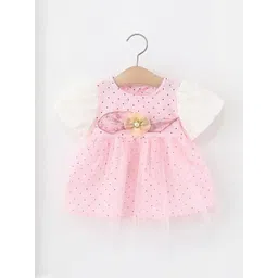 LULU & SKY Girls Polka Dots Printed Round Neck Fit & Flare Dress-picture-32