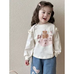 LULU & SKY Girls Printed Drop-Shoulder Sleeves Pockets T-shirt-picture-52