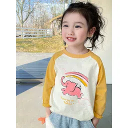 LULU & SKY Girls Printed Drop-Shoulder Sleeves Raw Edge T-shirt-picture-42