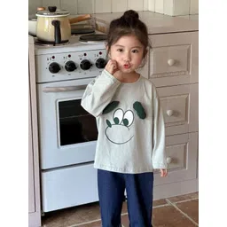 LULU & SKY Girls Printed Henley Neck Applique T-shirt-picture-36