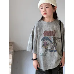 LULU & SKY Girls Printed Hooded Organic Cotton Applique T-shirt-picture-22