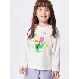LULU & SKY Girls Printed Mandarin Collar Pure Cotton Applique T-shirt-picture-10
