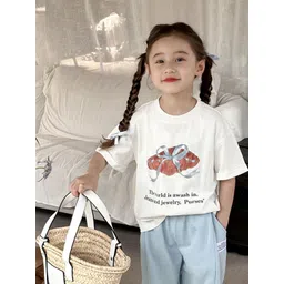 LULU & SKY Girls Printed Pure Cotton Pockets T-shirt-picture-38