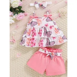 LULU & SKY Girls Printed Pure Cotton Top With Shorts-picture-50