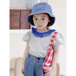 LULU & SKY Girls Puff Sleeves Cotton Top-picture-54