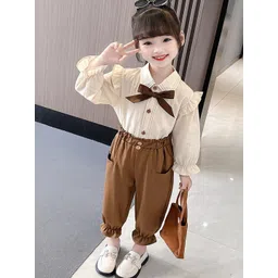 LULU & SKY Girls Pure Cotton Shirt With Trousers-picture-18