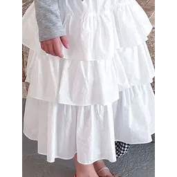 LULU & SKY Girls Pure Cotton Tiered A-Line Maxi Skirt image 2